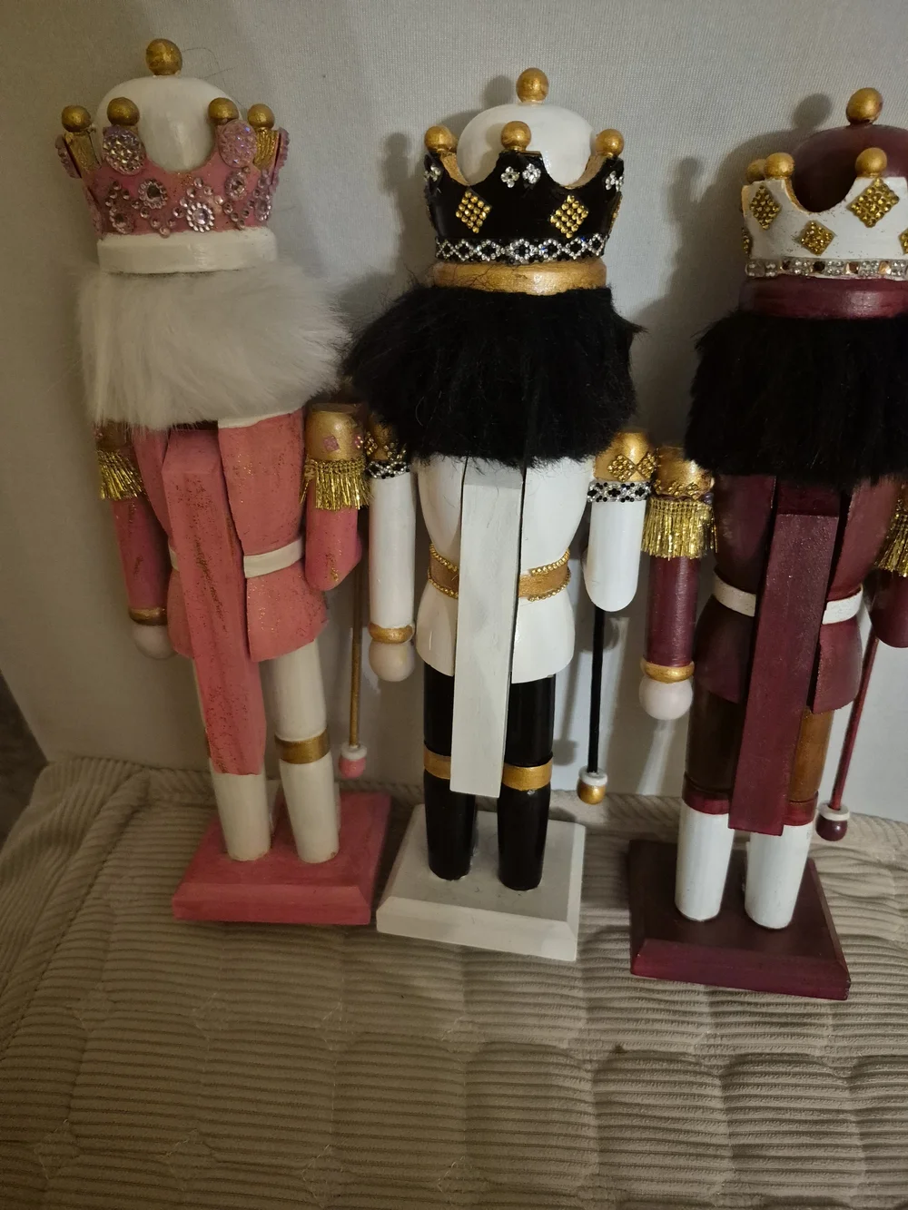 Decorative Pink, White and Burgundy Nutcracker Set - Home Accents